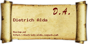 Dietrich Alda névjegykártya